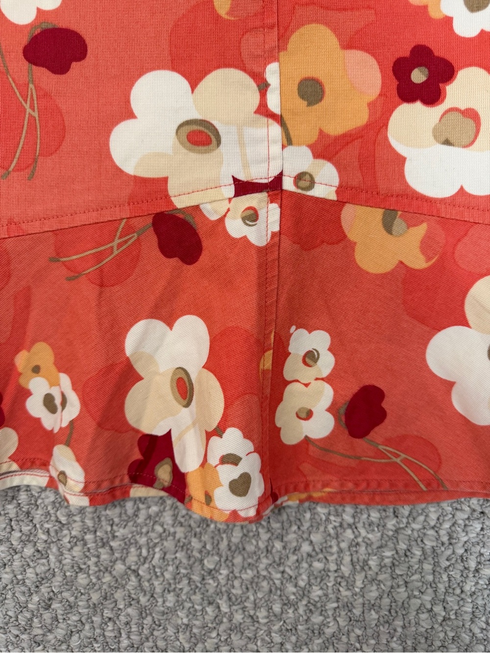 LOFT Coral-Orange Floral Skirt Size 14P summer vacation resort wear - Picture 7 of 14